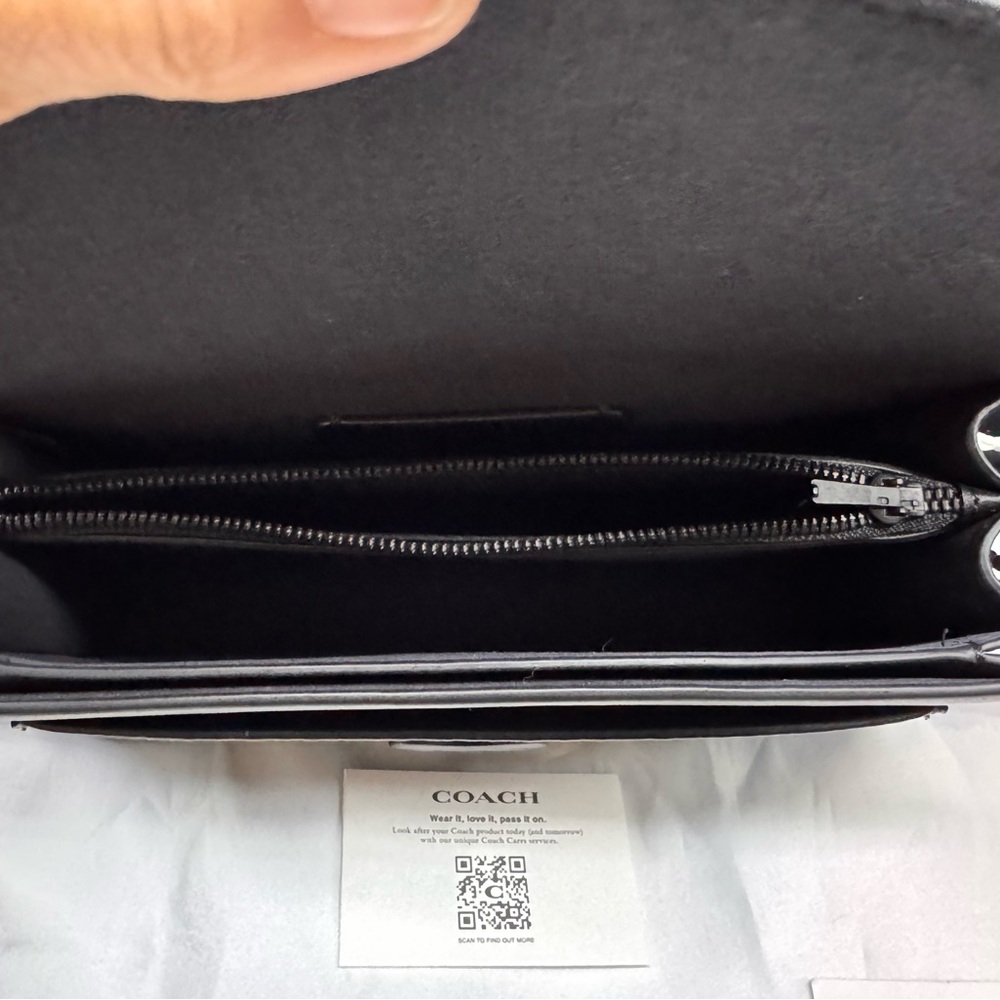 Coach Tabby Shoulder Bag 20 Black refined calf leather with signature canvas - Picture 11 of 15